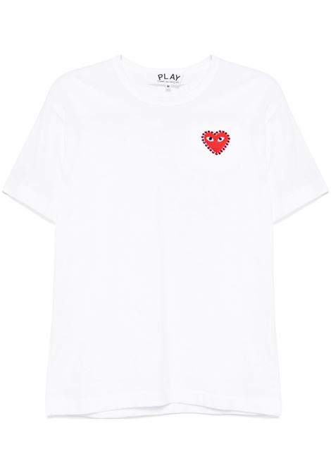 emblem t-shirt unisex white COMME DES GARÇONS PLAY | AX-T801-0512